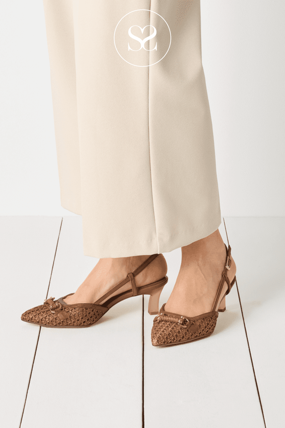 Kitten Heel Slingback Pumps Tamaris Leather Sling Pumps Beige