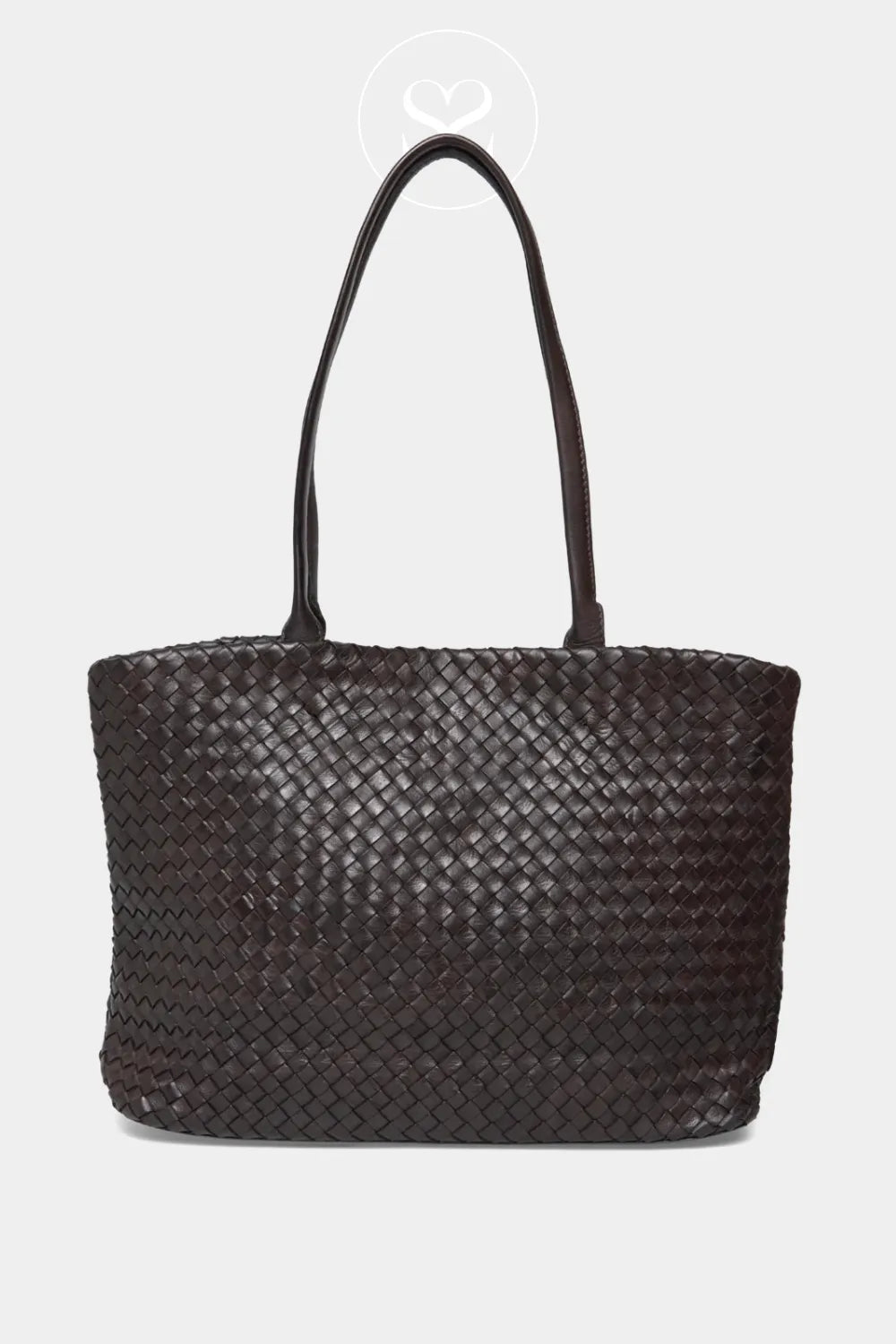 DEPECHE CHOCOLATE BROWN LEATHER SHOULDER BAG 16726 