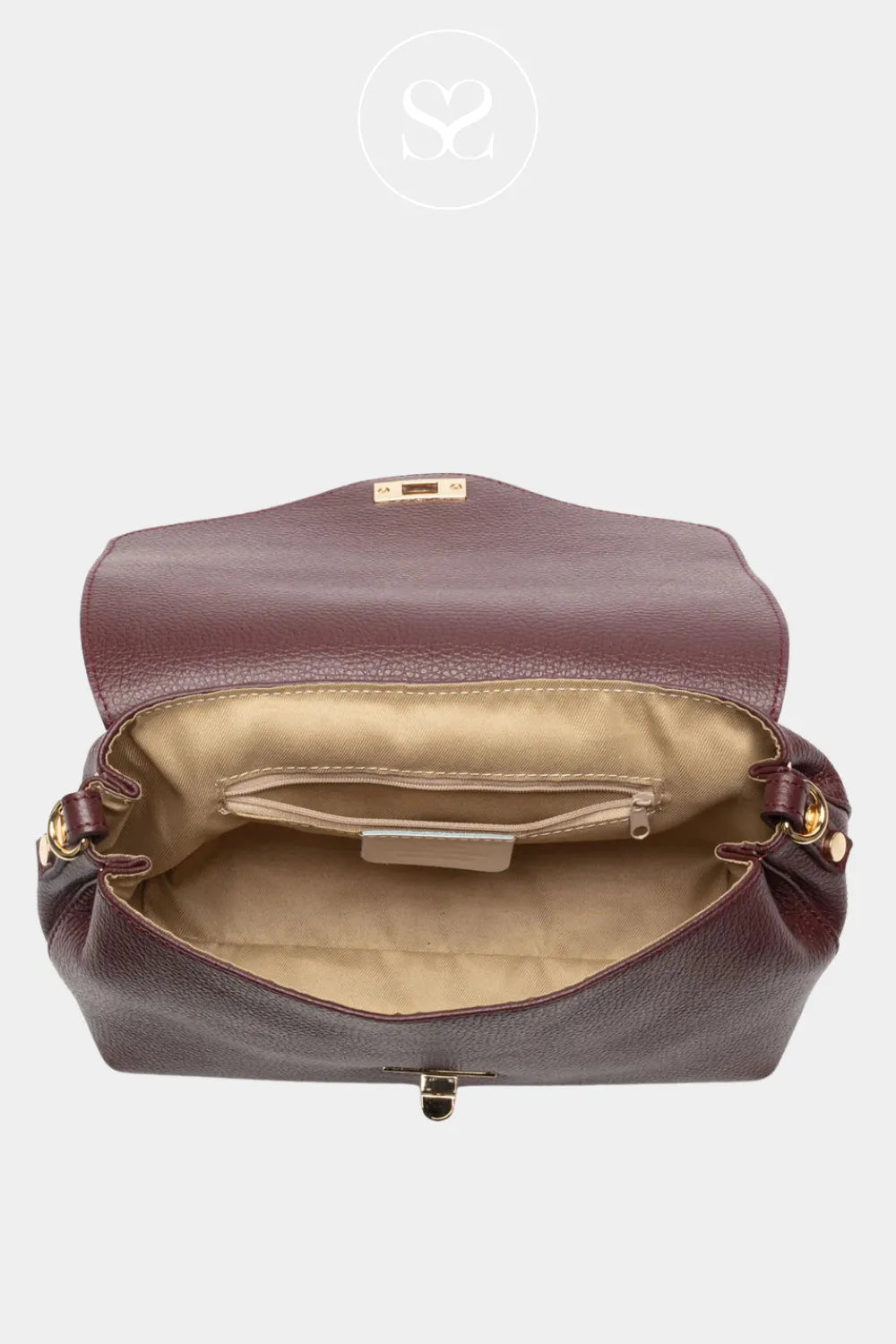 ELIE BEAUMONT - WINE CROSSBODY/SHOULDER BAG - TWIST LARGE WINE