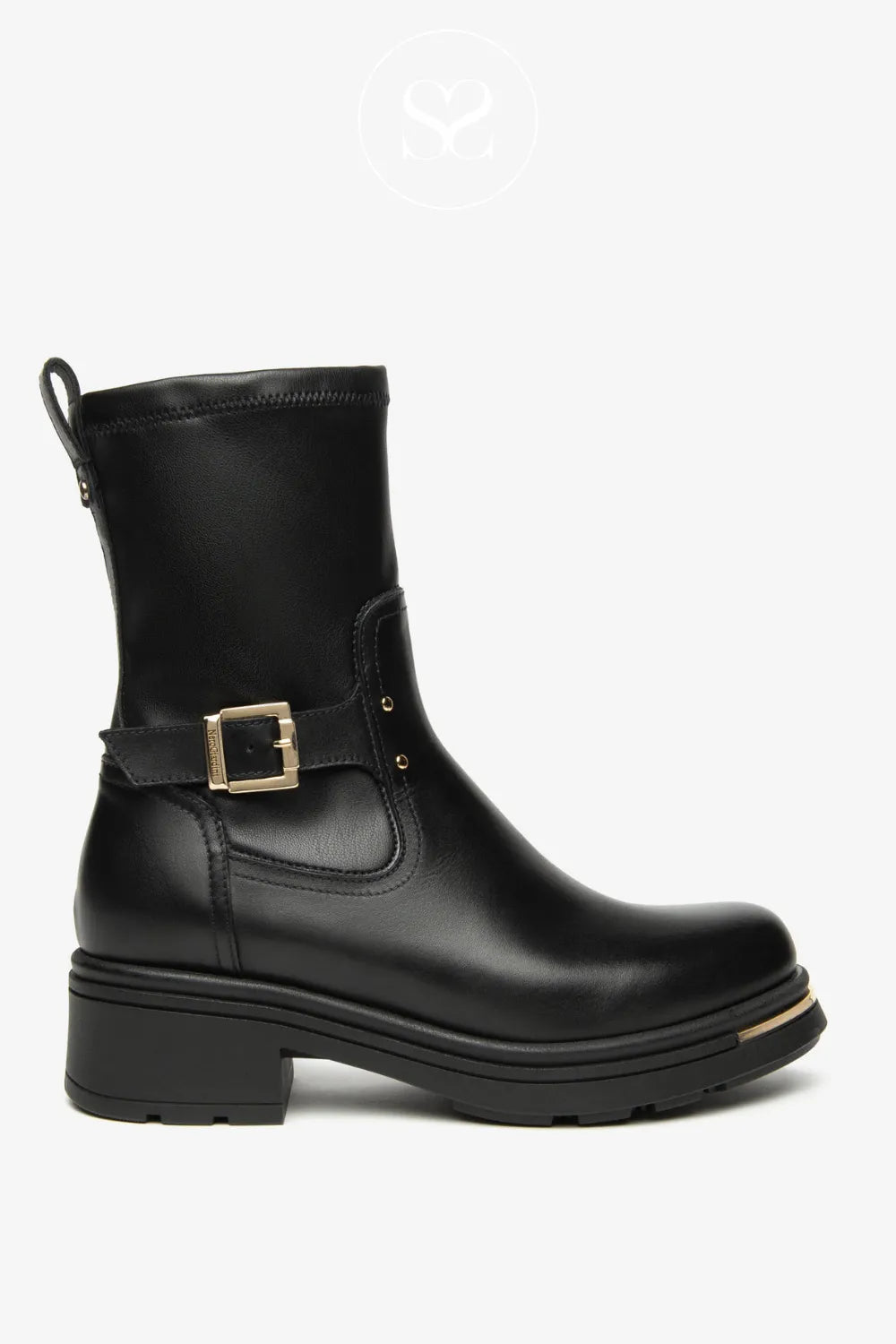 NERO GIARDINI BLACK STRETCH ANKLE BOOTS I514865D
