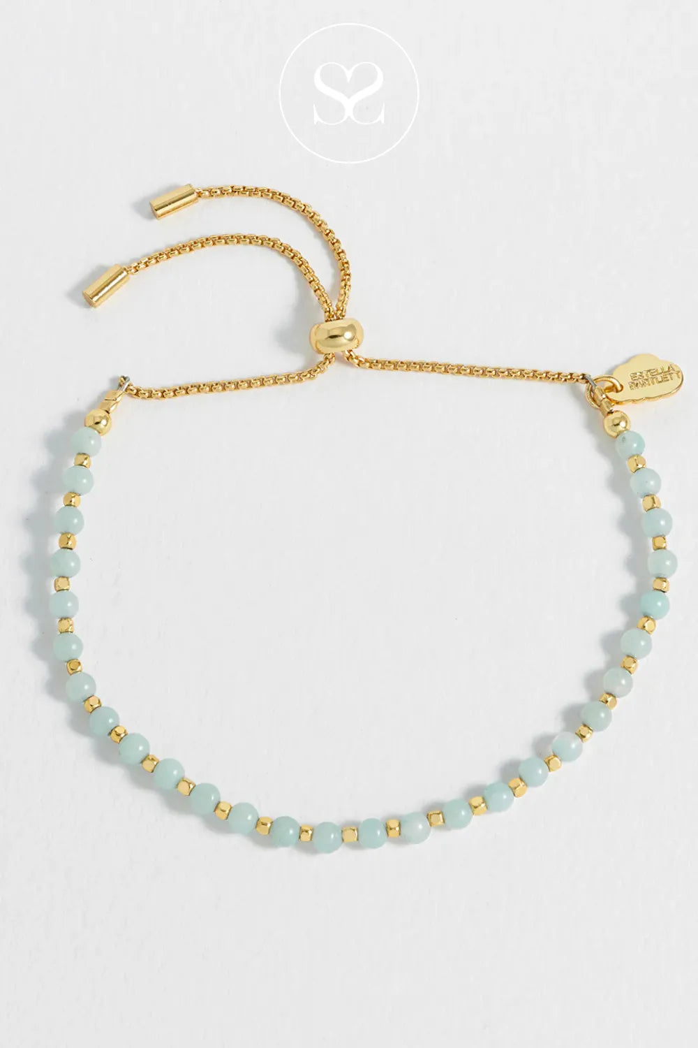 ESTELLA BARTLETT AMELIA GOLD PLATED AMAZONITE WELLNESS BRACELET EBB6863G
