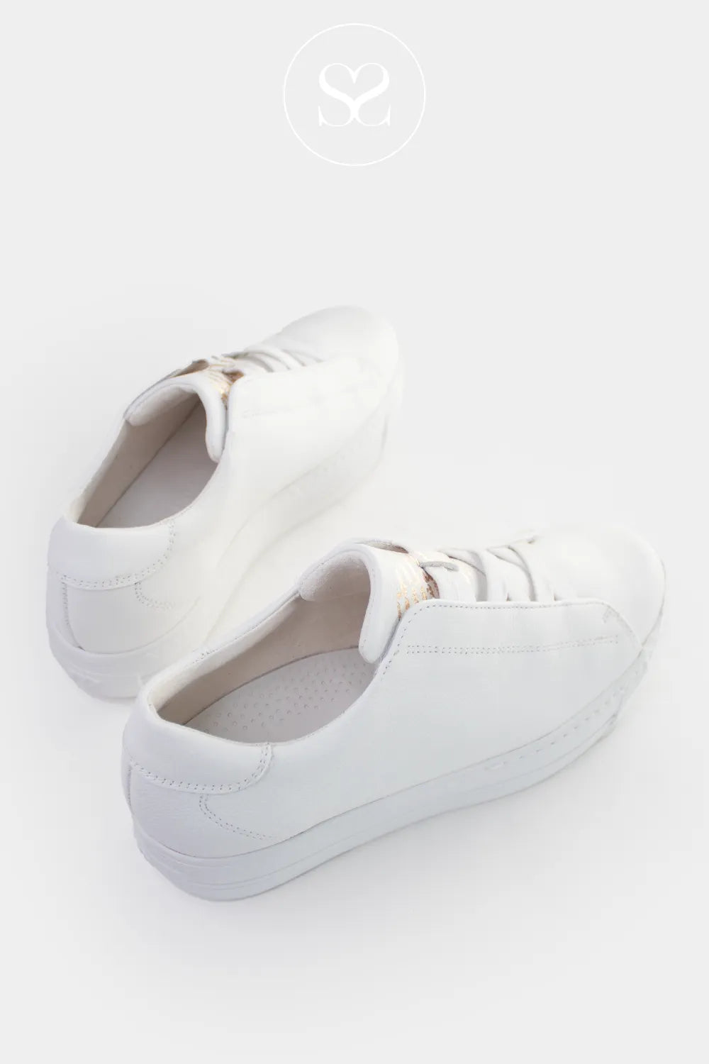 Paul Green White flatform trainers 5529 Leather-lined interior with cushioned SuperSoft footbed