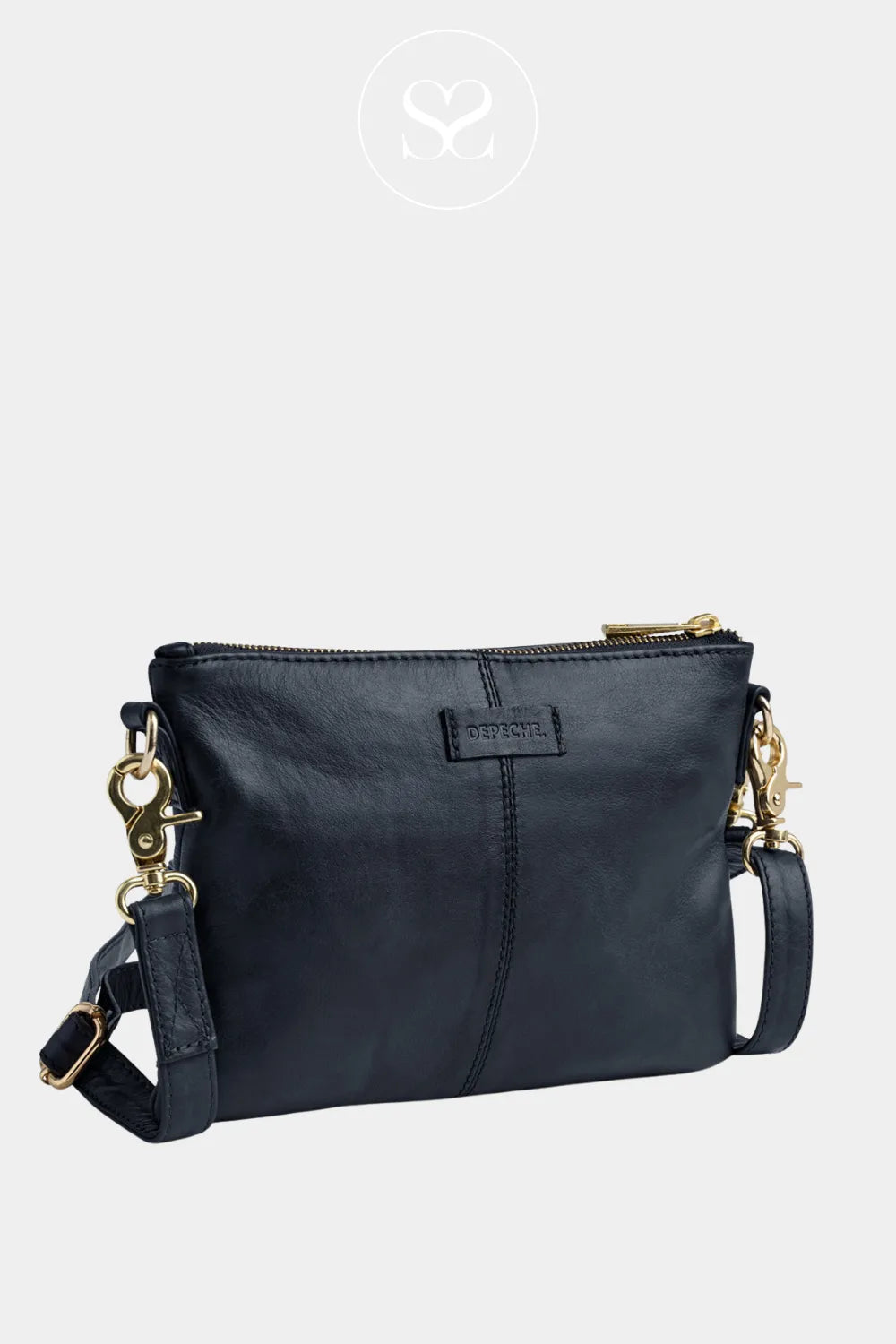 DEPECHE NAVY SMALL CLUTCH LEATHER BAG - 12152 IRELAND