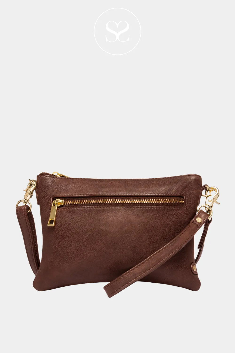 DEPECHE BROWN SMALL CLUTCH LEATHER BAG - 12152