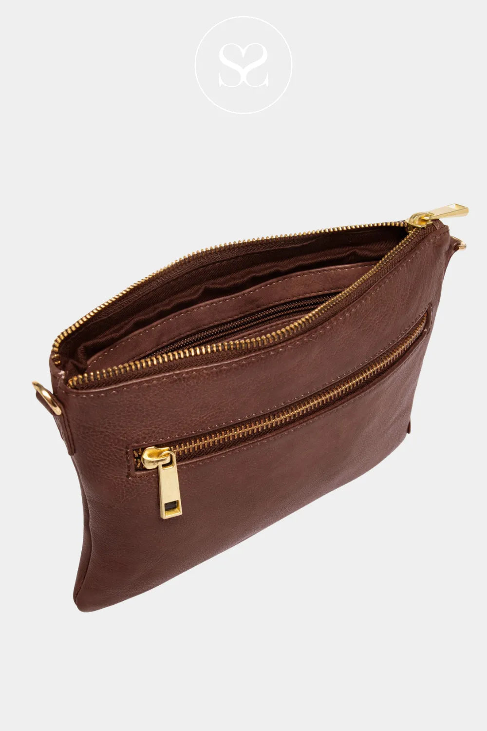 DEPECHE BROWN SMALL CLUTCH LEATHER BAG - 12152 IRELAND