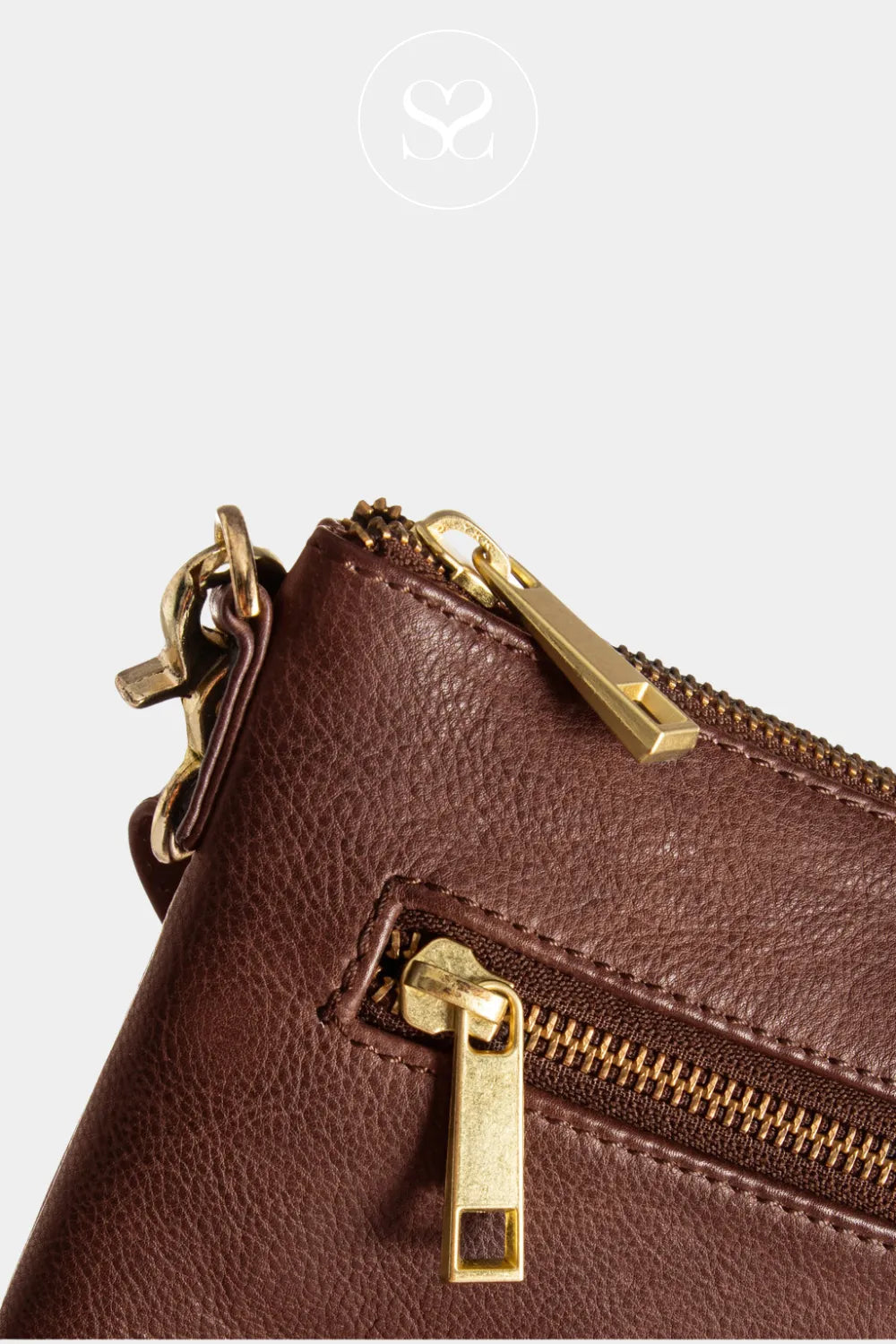 DEPECHE BROWN SMALL CLUTCH LEATHER BAG - 12152