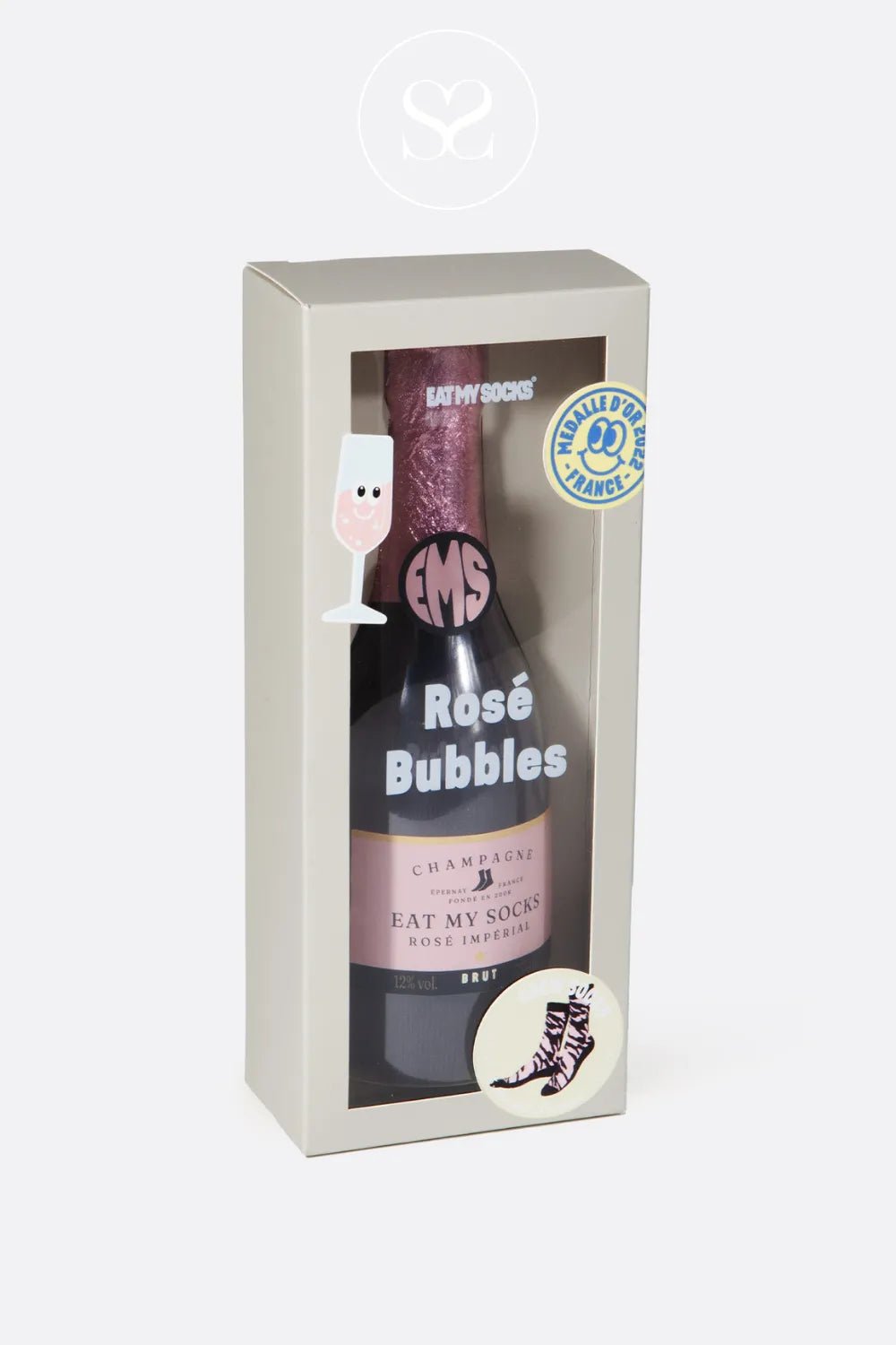 EAT MY SOCKS ADULTS ROSÉ BUBBLES SOCKS