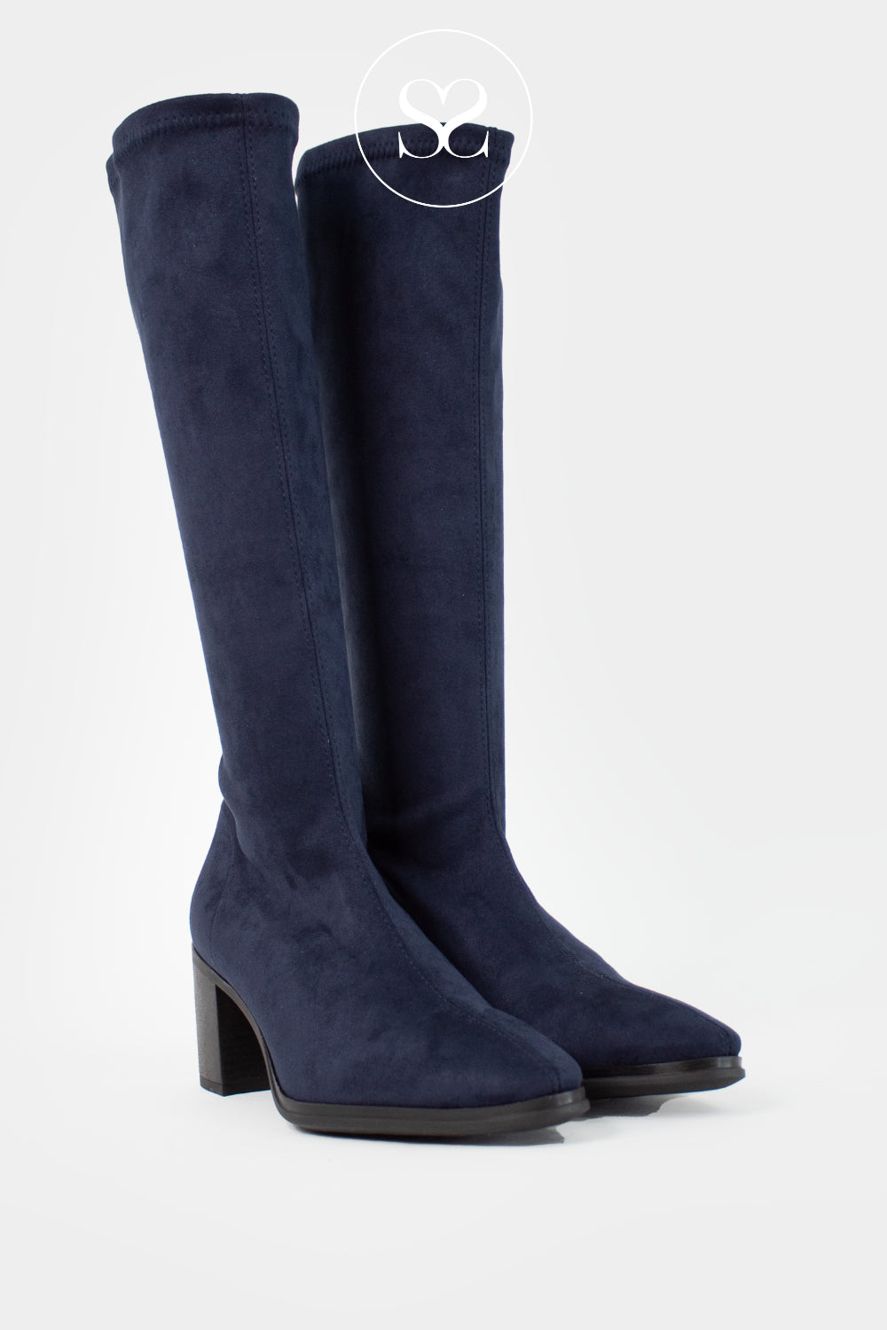 Buy Miss Elastic Navy knee high boots in Ireland