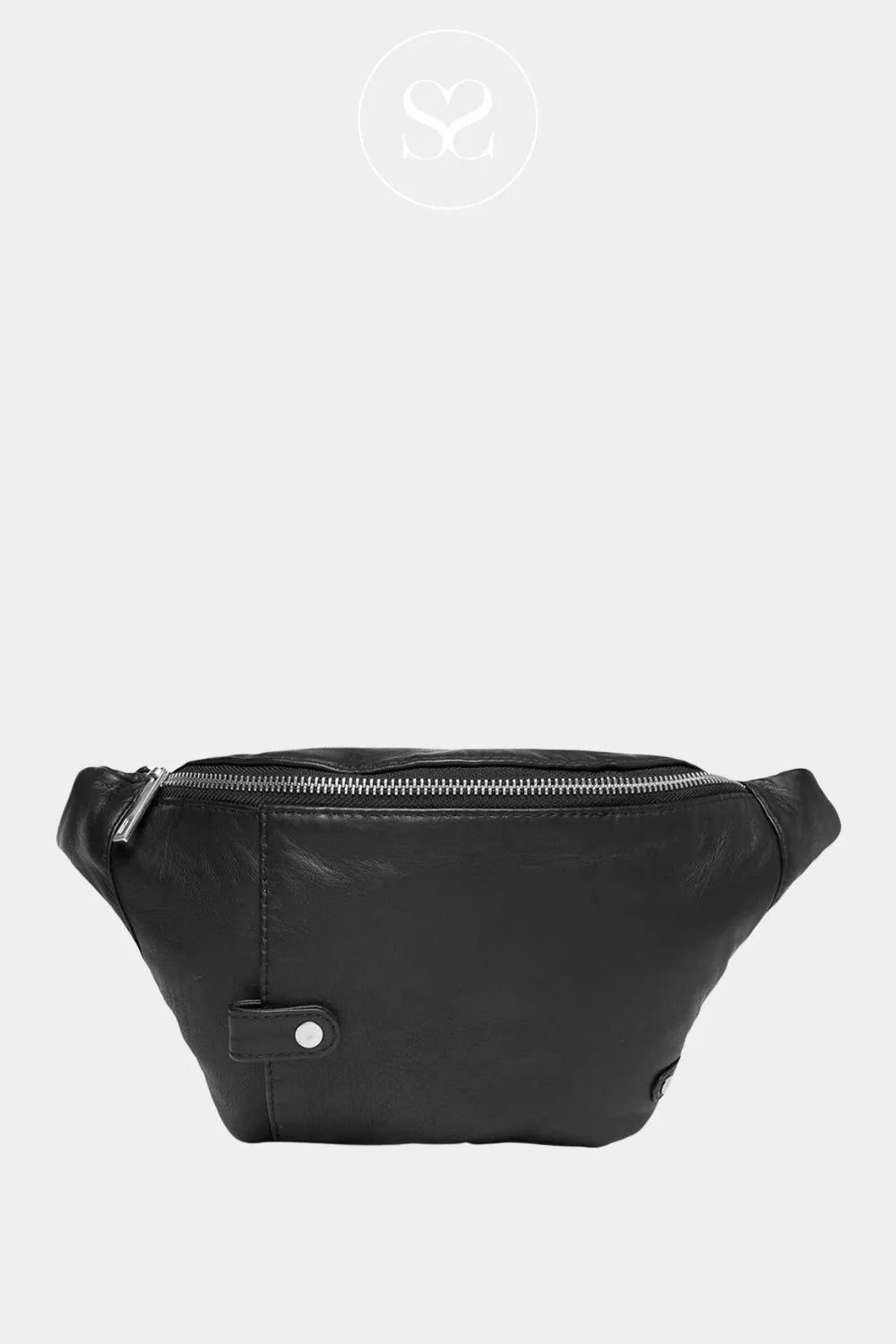 DEPECHE 15814 BLACK LEATHER CROSSBODY BUMBAG