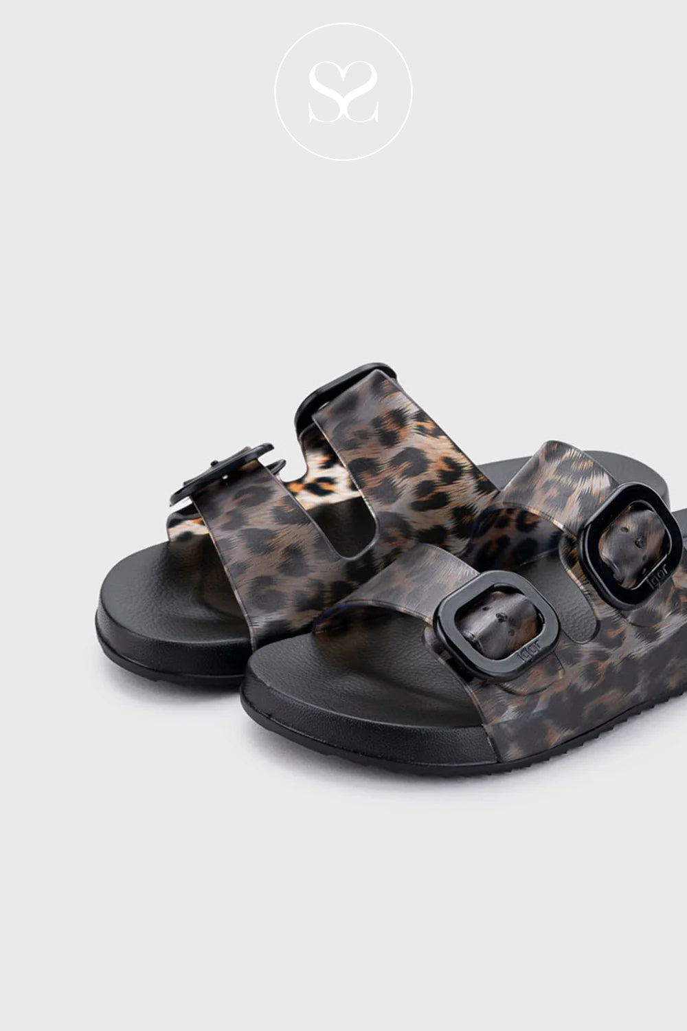Igor Leopard Print Chunky Slider Sandals - Habana Brillo