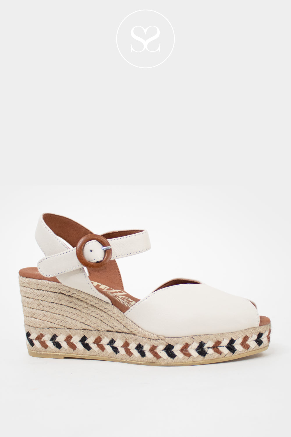 Viguera Cream Platform Wedge Sandals 2317 Ireland