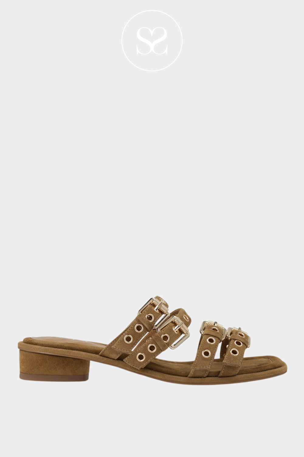 Lodi Camel Suede Slip-on Sandals - A-Perseo IRELAND