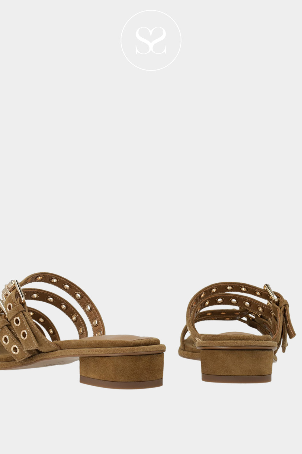 Lodi Camel Suede Slip-on Sandals - A-Perseo
