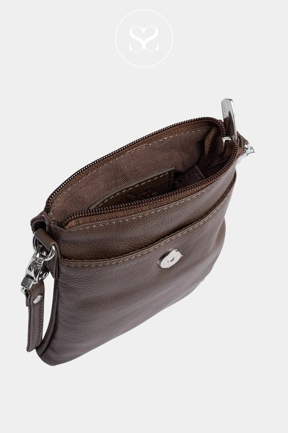 DEPECHE BURGUNDY LEATHER PHONE BAG - 16044