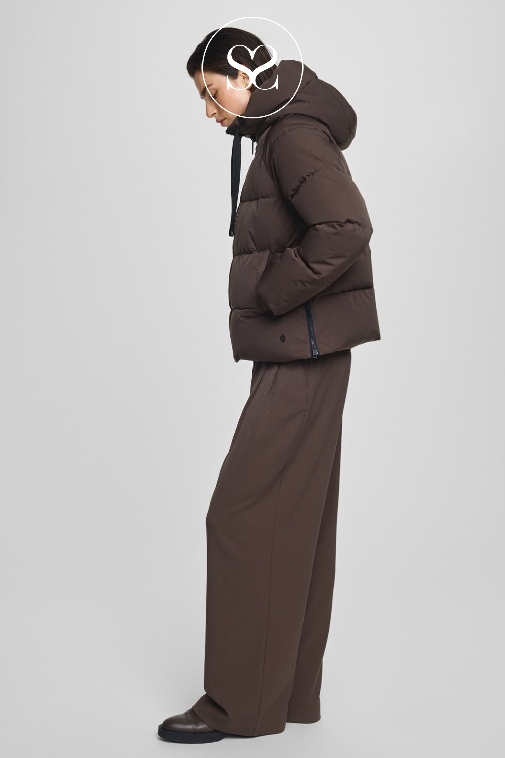 MSCH Copenhagen Brown Short Puffer Jacket - Pavinaria