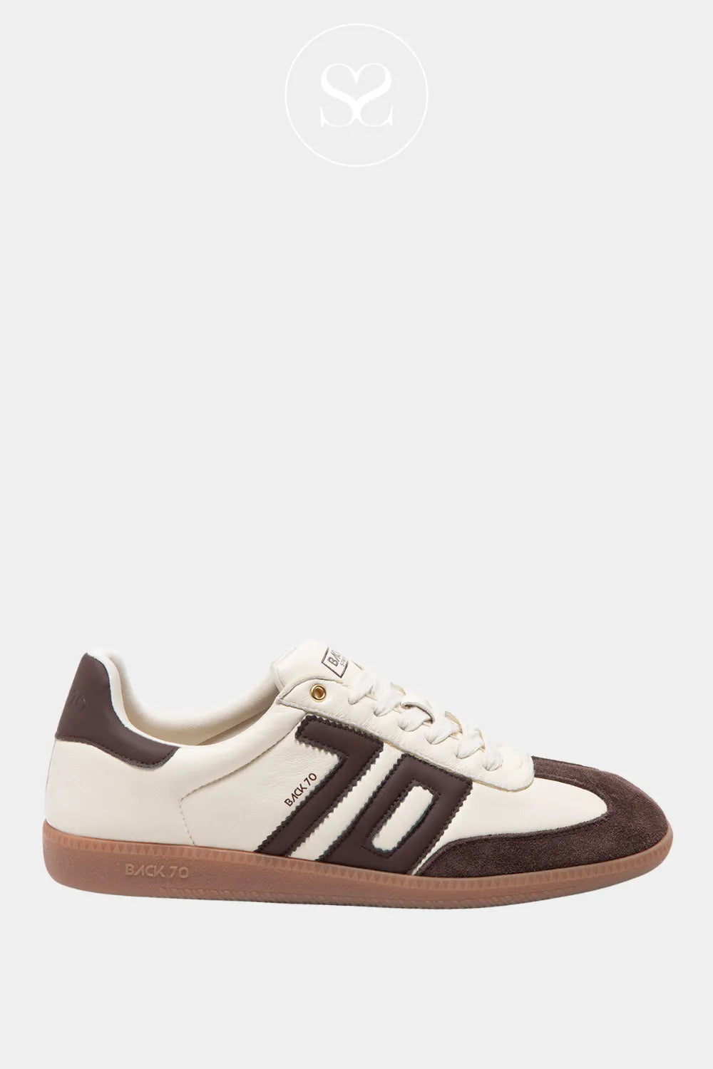 BACK 70 Cream and Brown Low Profile Trainer for Women – Cloud.