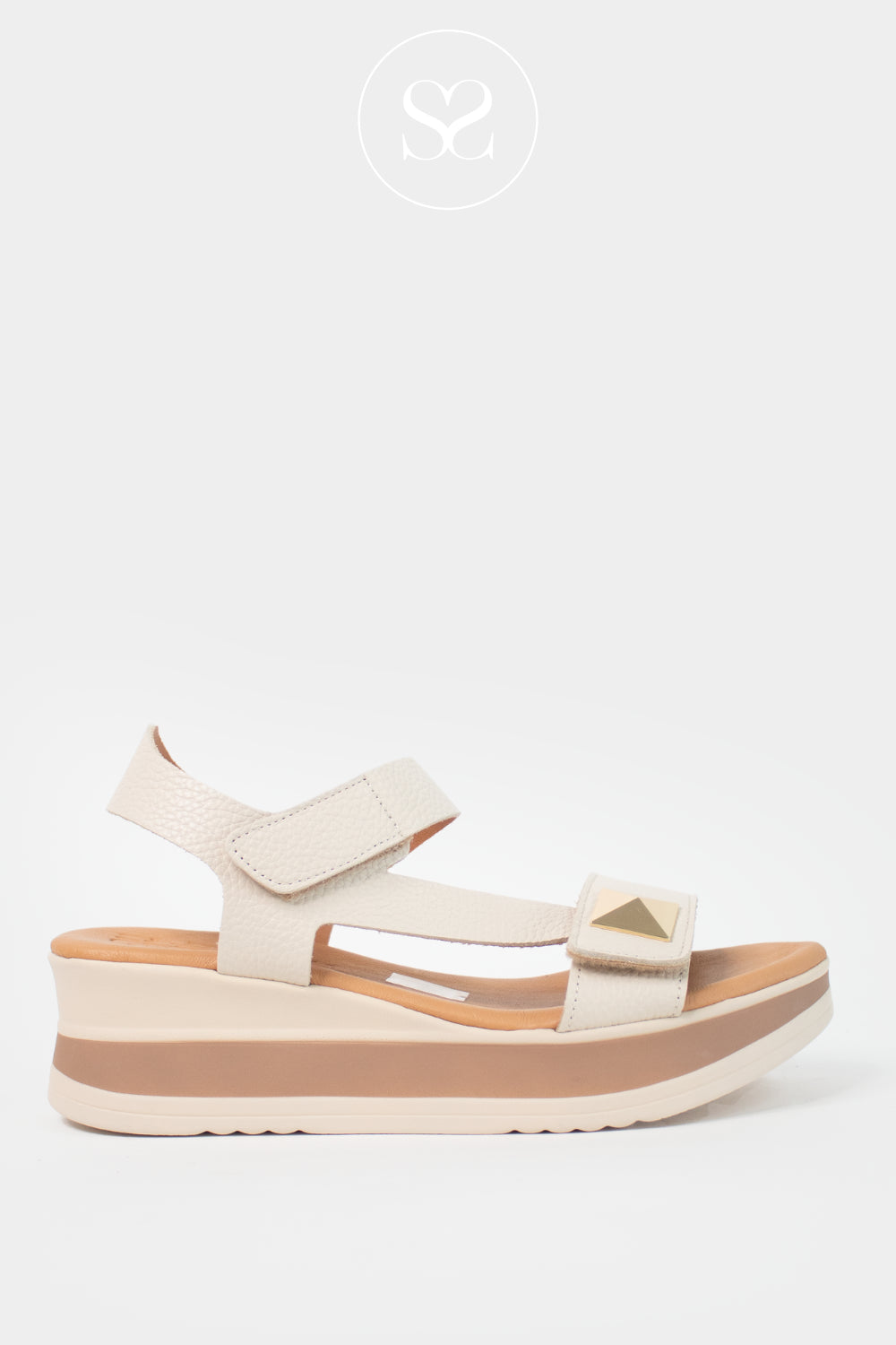 Oh My Sandals Off-White Wedge Sandals 5973 - Ireland