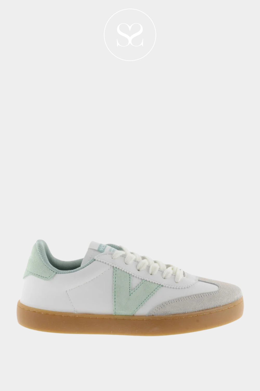 Victoria White & Green Platform Trainers 1126206