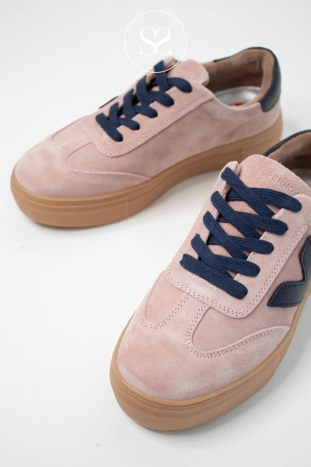 DRILLEYS BLUSH & NAVY PLATFORM TRAINERS - NINETY IRELAND