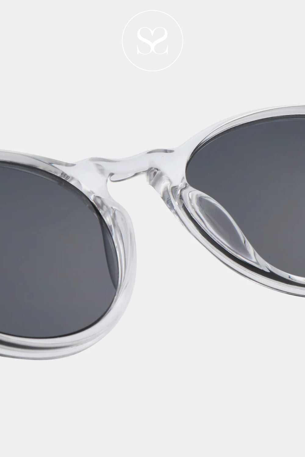 A.KJAERBEDE Crystal White Sunglasses With Adjustable Temple