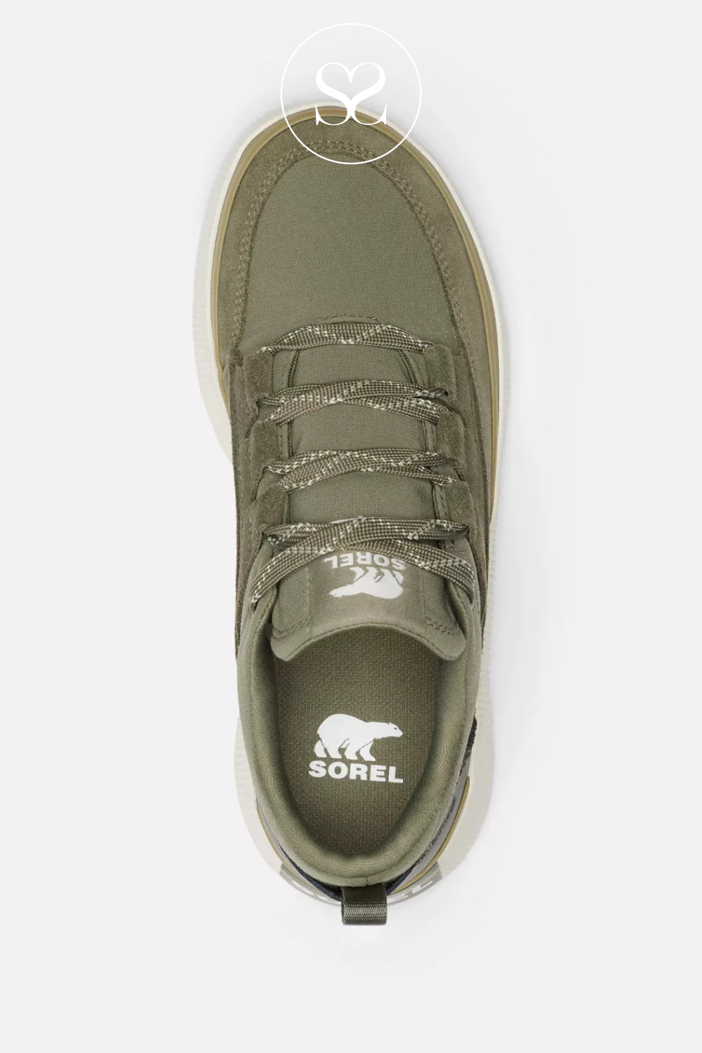 Sorel Khaki Waterproof Wedge Trainers - NL5158 Out N About