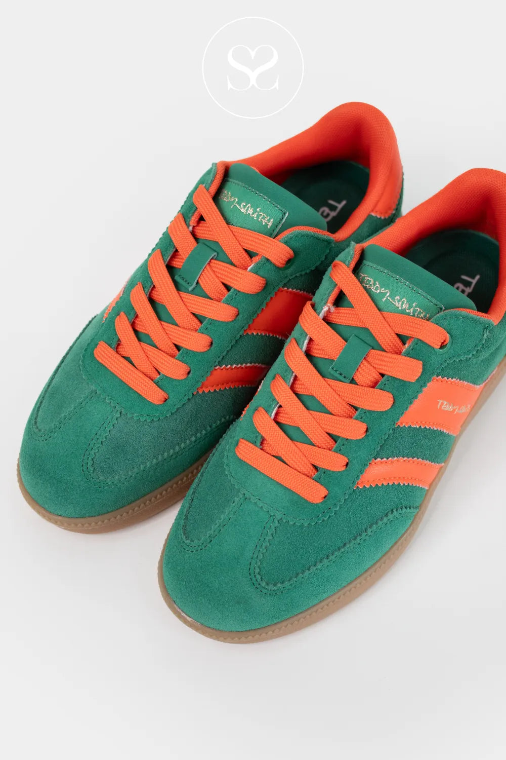 TEDDY SMITH 120235 GREEN/ORANGE RETRO LOW PROFILE TRAINERS IRELAND