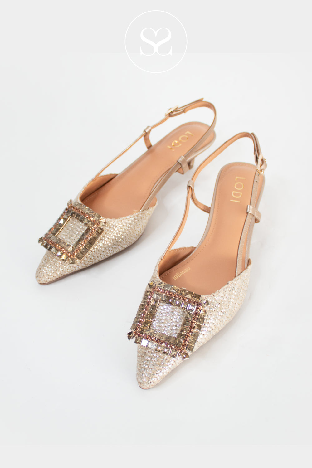 Lodi Camel Woven Kitten Heel - A-Pinto