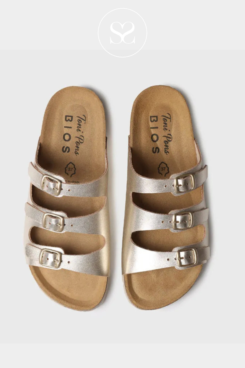 Toni Pons Gold slider sandals