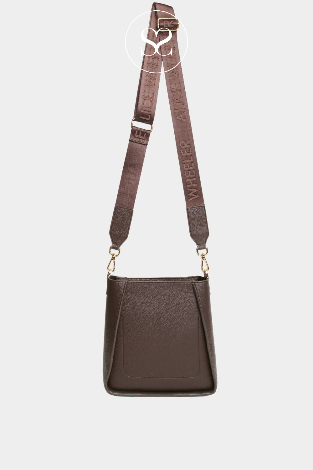 ALICE WHEELER CHOCOLATE BROWN CROSSBODY BAG WITH REMOVABLE STRAP- IRELAND