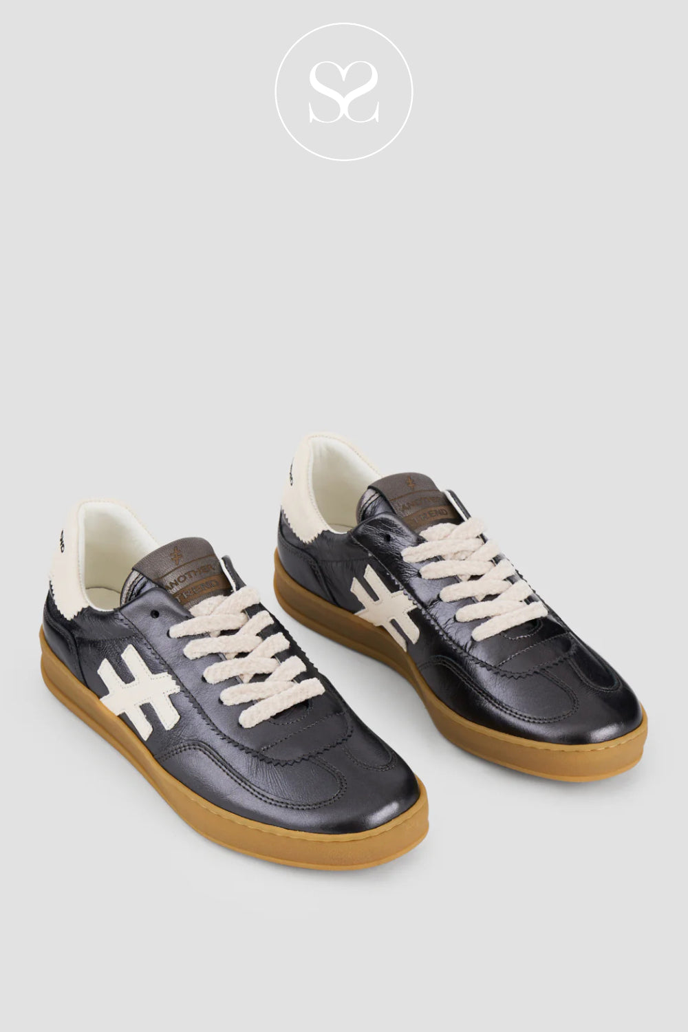 Pewter silver & cream trainers from Another trend for ladies
