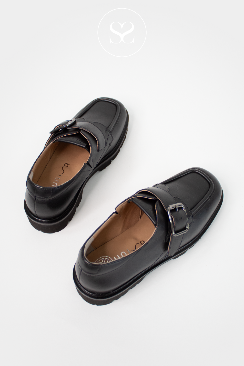 UNISA BLACK CHUNKY LOAFERS ESTIVI