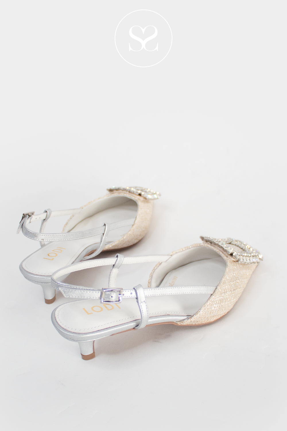 Lodi Silver Woven Kitten Heel - A-Pinto