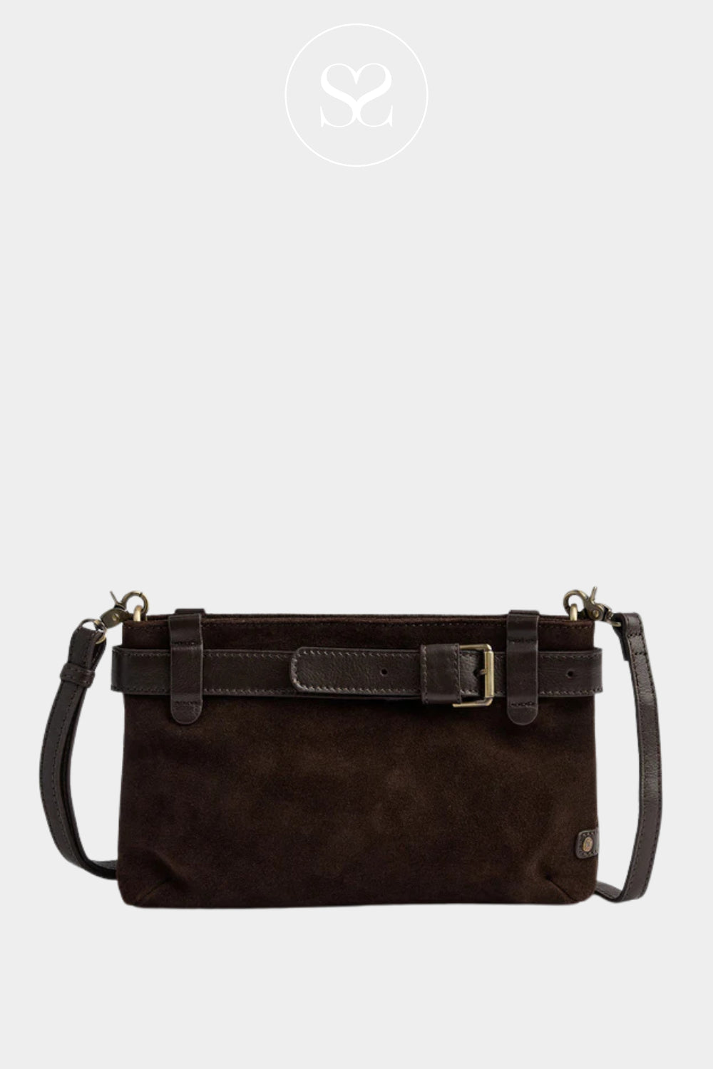 DEPECHE CHOCOLATE BROWN SUEDE CROSSBODY BAG 16646 - IRELAND