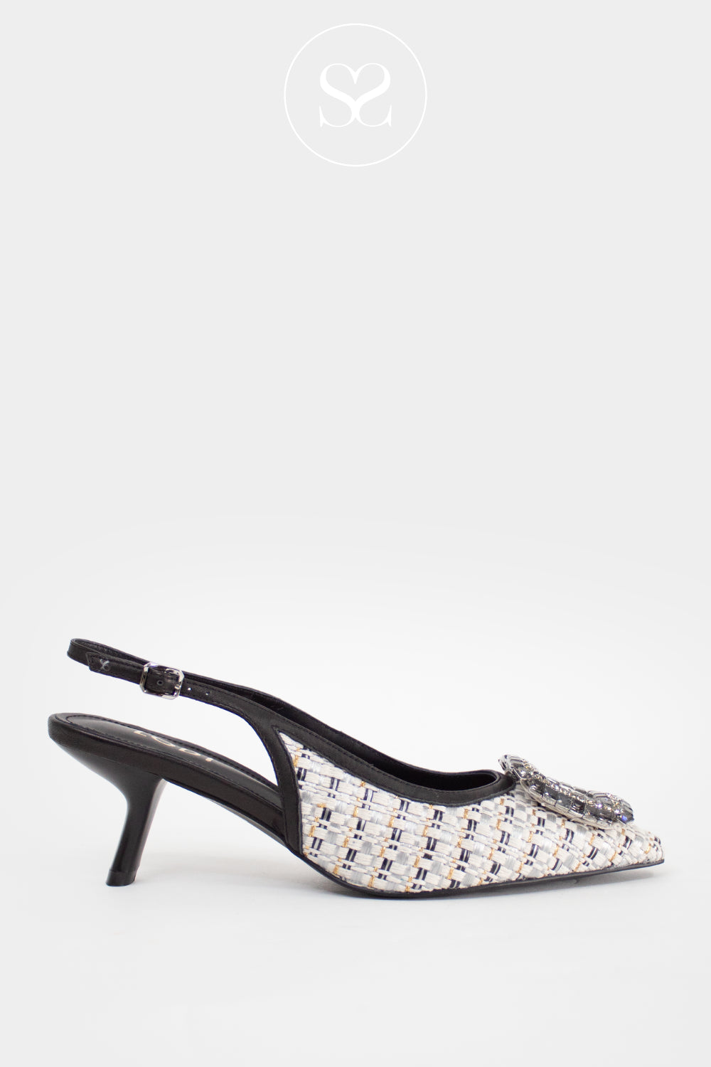 Lodi Black Woven Slingback - A-Cefeo Ireland