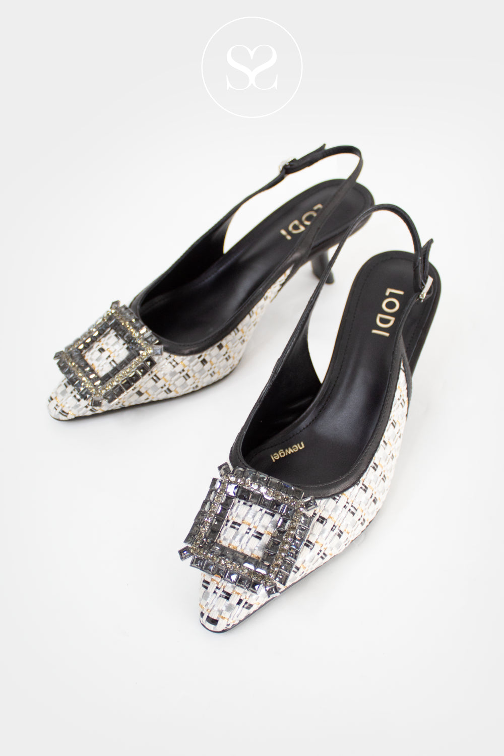 Lodi Black Woven Slingback - A-Cefeo