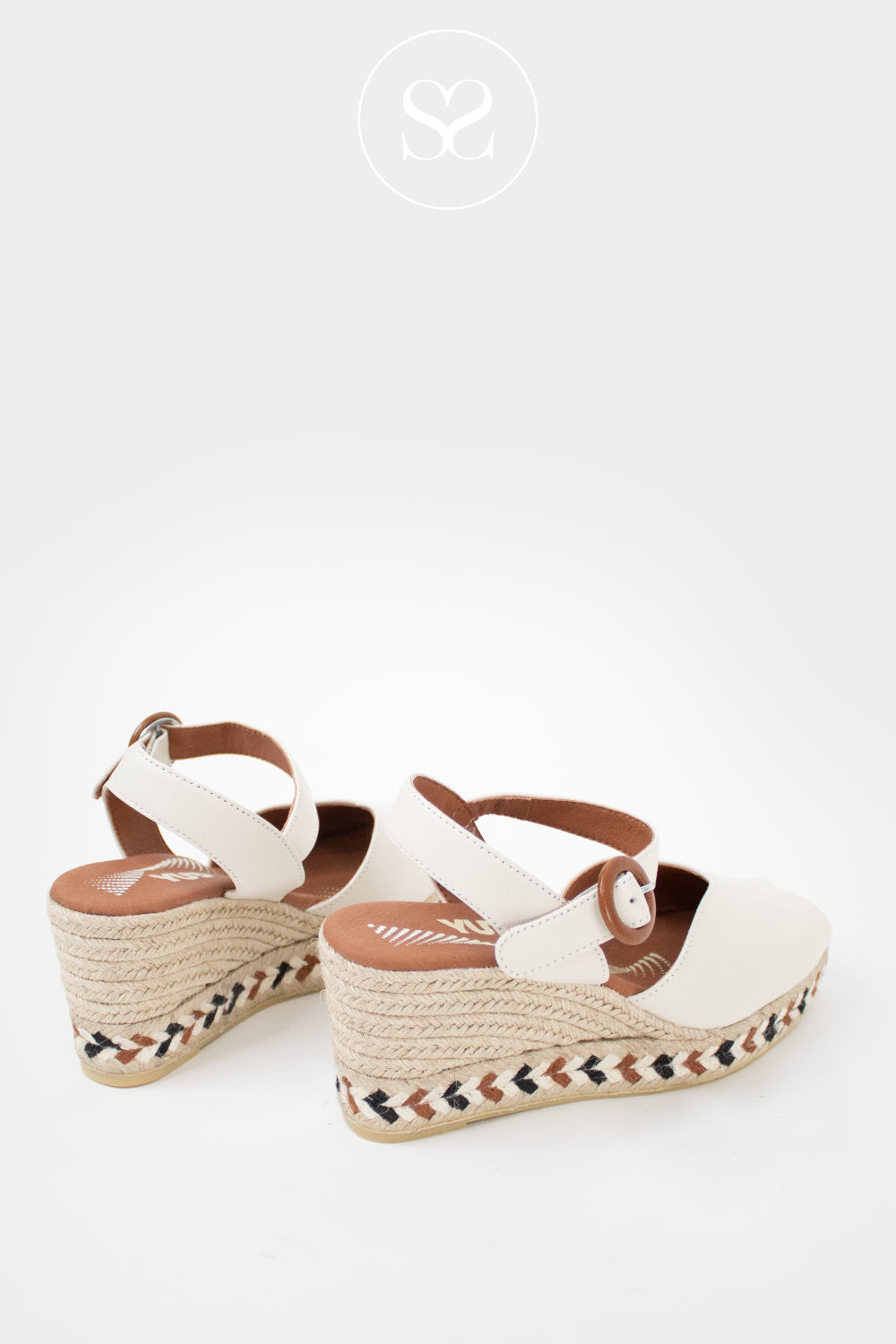 Viguera Cream Platform Wedge Sandals 2317