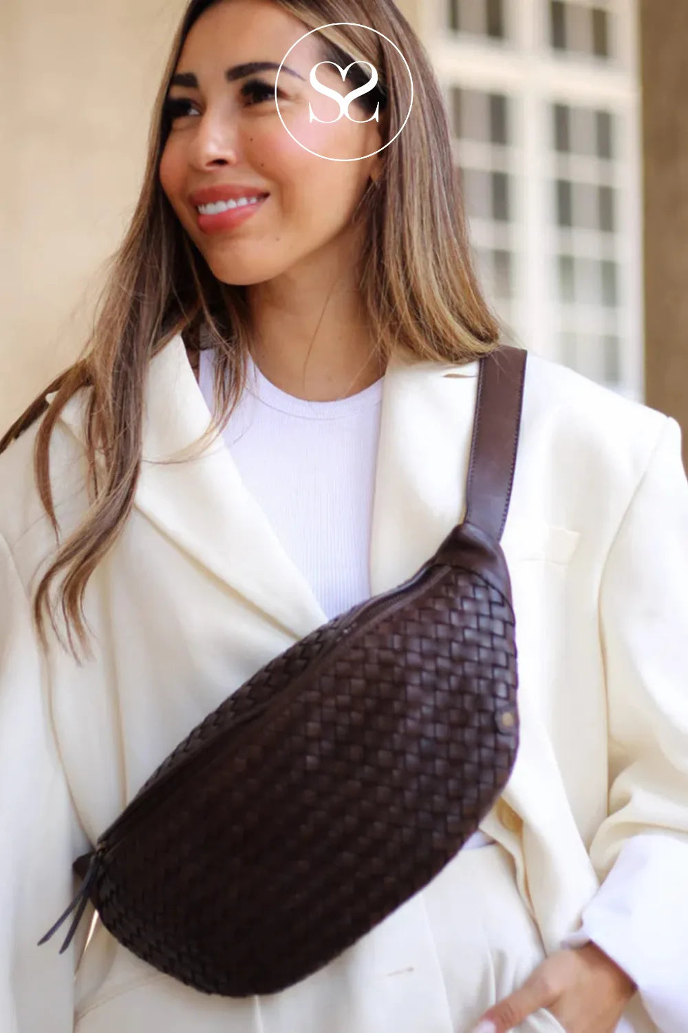 Depeche Brown Woven Bumbag - 16724 Perfect compact size for keeping your essentials close and organised.