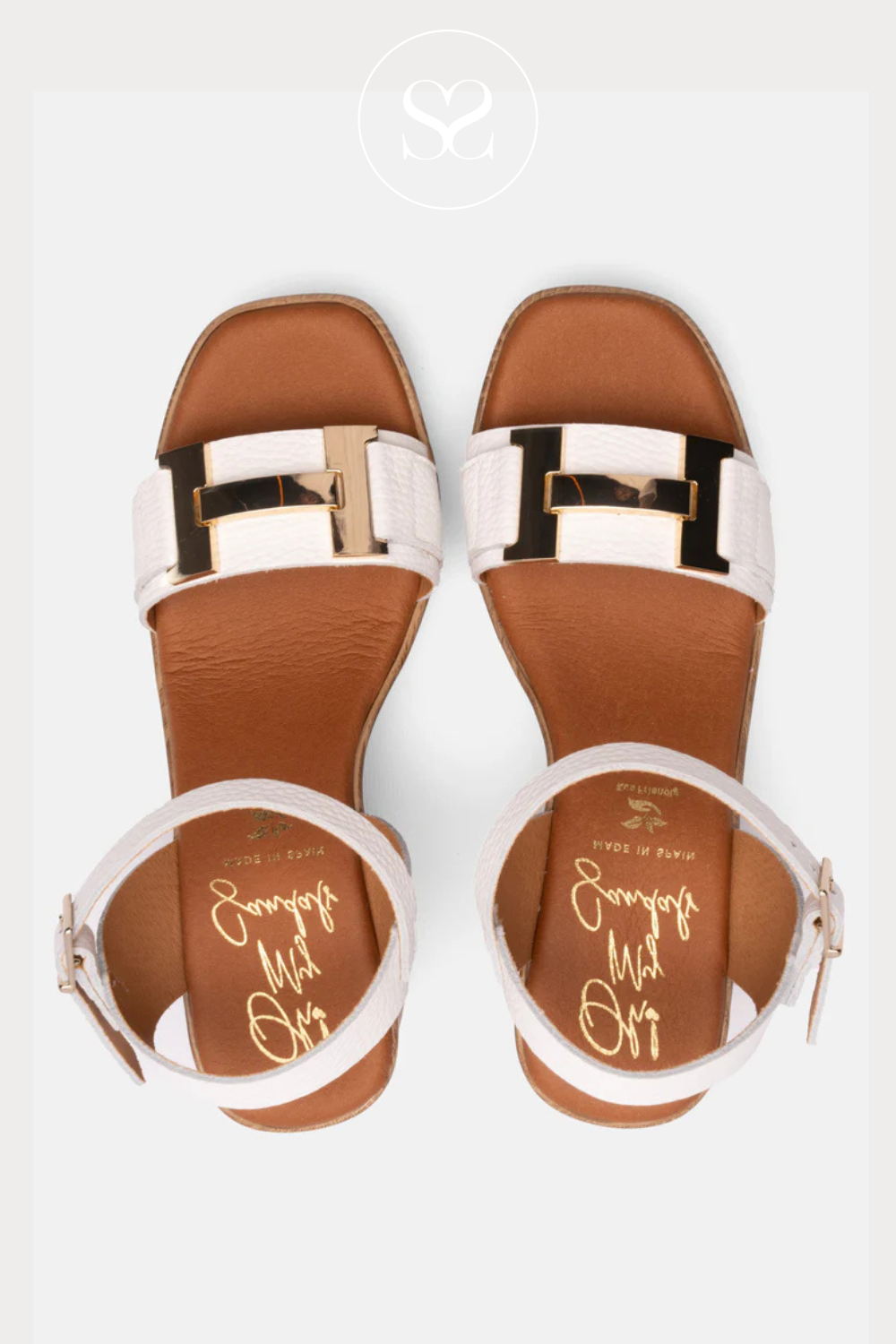 oh my sandals white block heel platform sandals with gold buckle