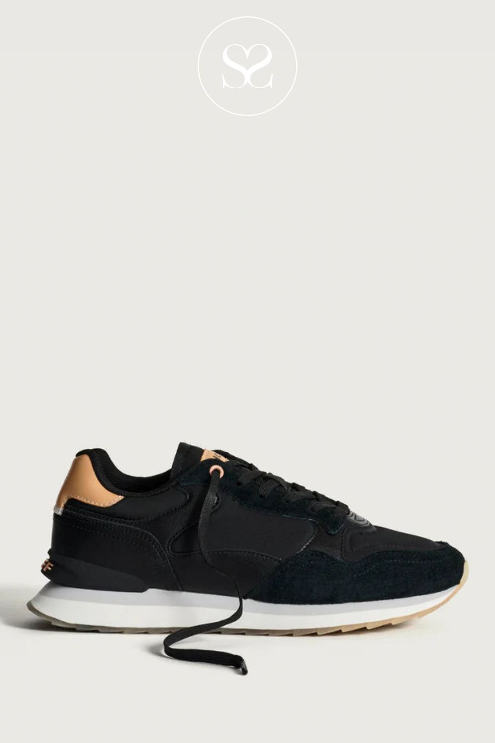 HOFF BLACK & ORANGE WEDGE TRAINERS -  CITY NEW YORK