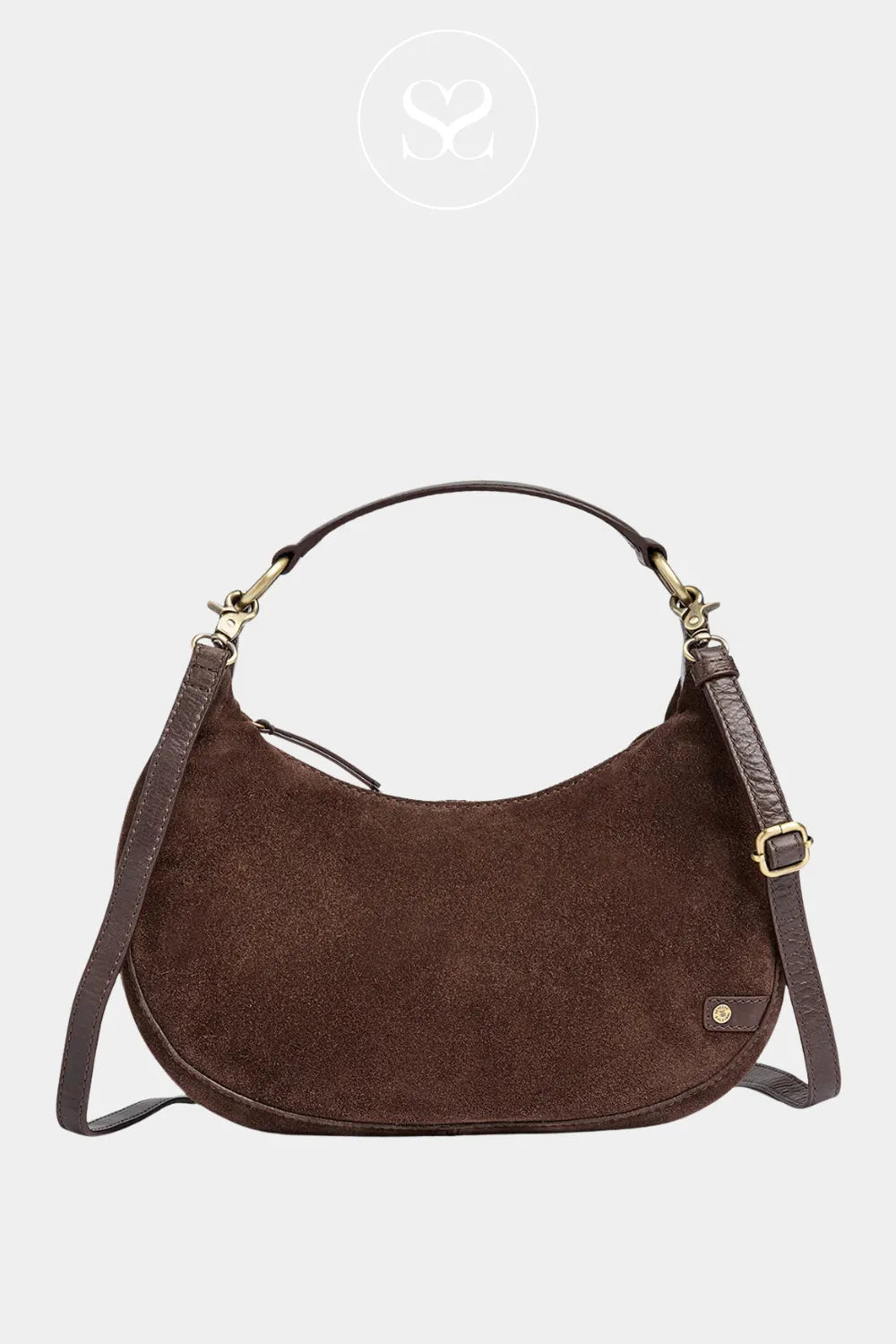 DEPECHE BROWN SUEDE CROSSBODY BAG - 16468