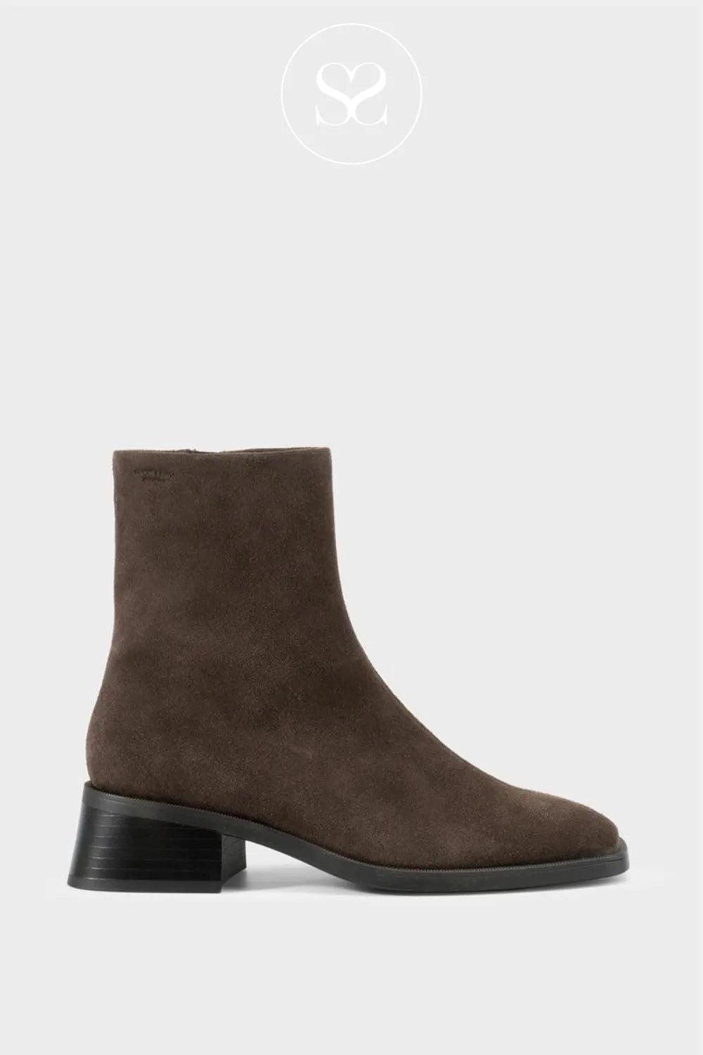 Vagabond Brown Suede Block Heel Ankle Boots - Blanca 5217-240