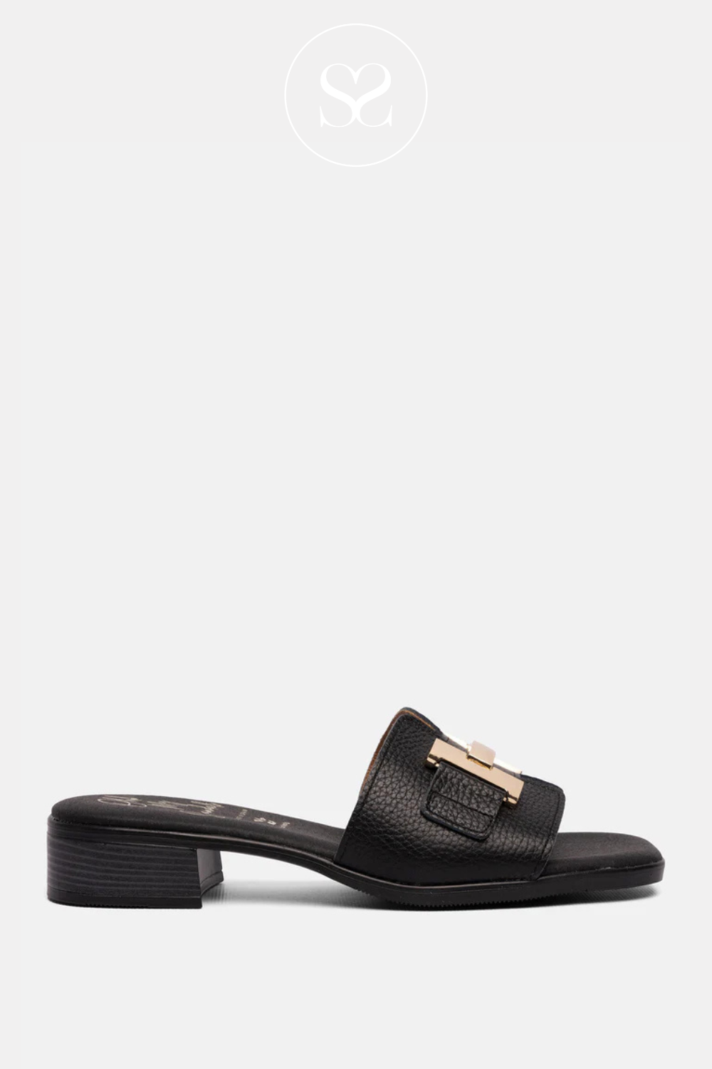 Oh my sandals - black leather slider sandals in Ireland