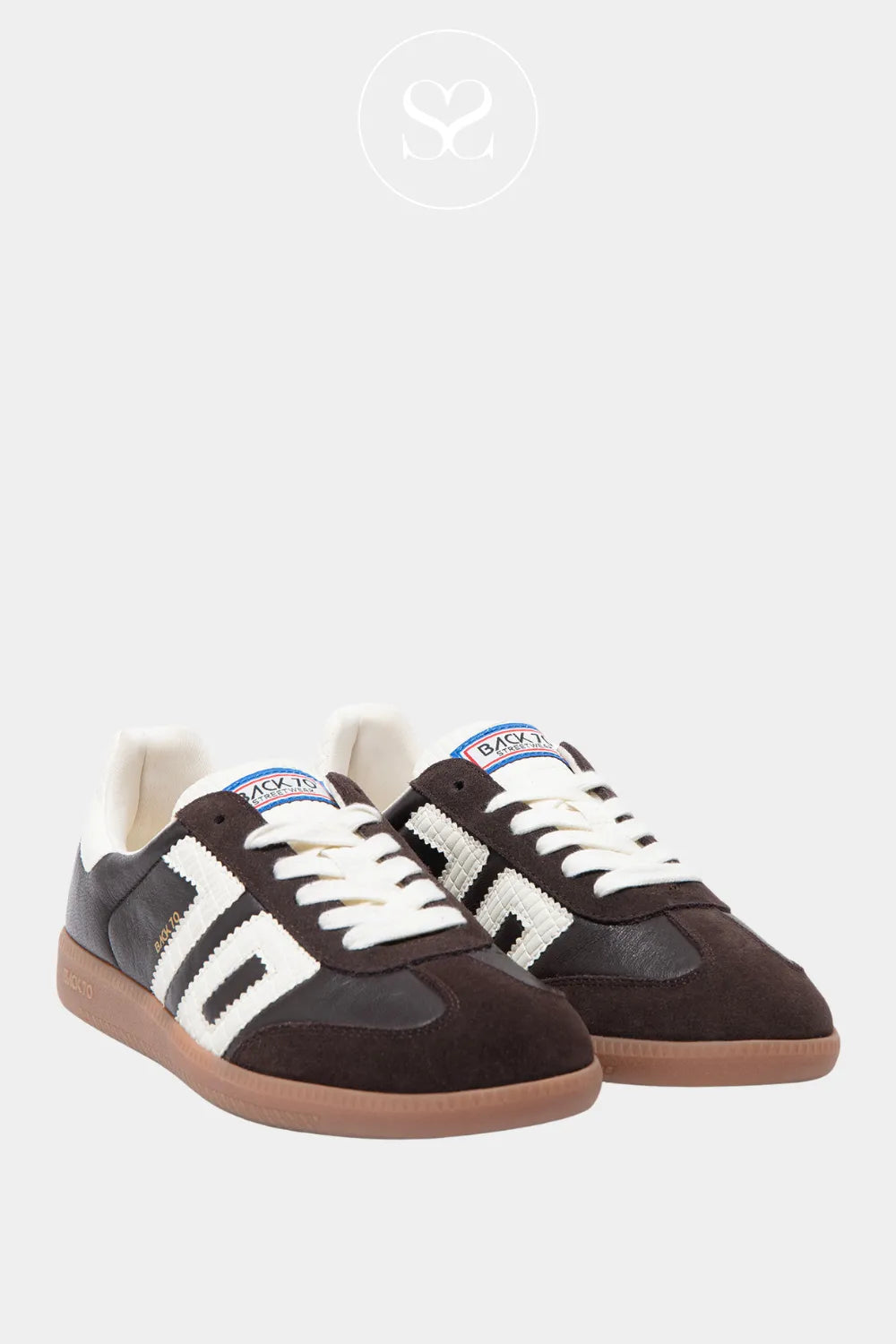 BACK 70 BROWN RETRO STYLE LOW PROFILE TRAINERS FOR WOMEN