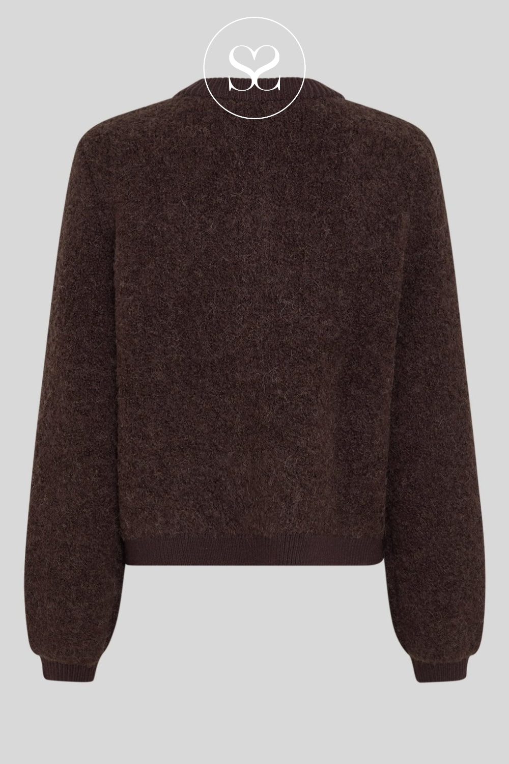 Brown Wool Blend Cardigan - Nerida