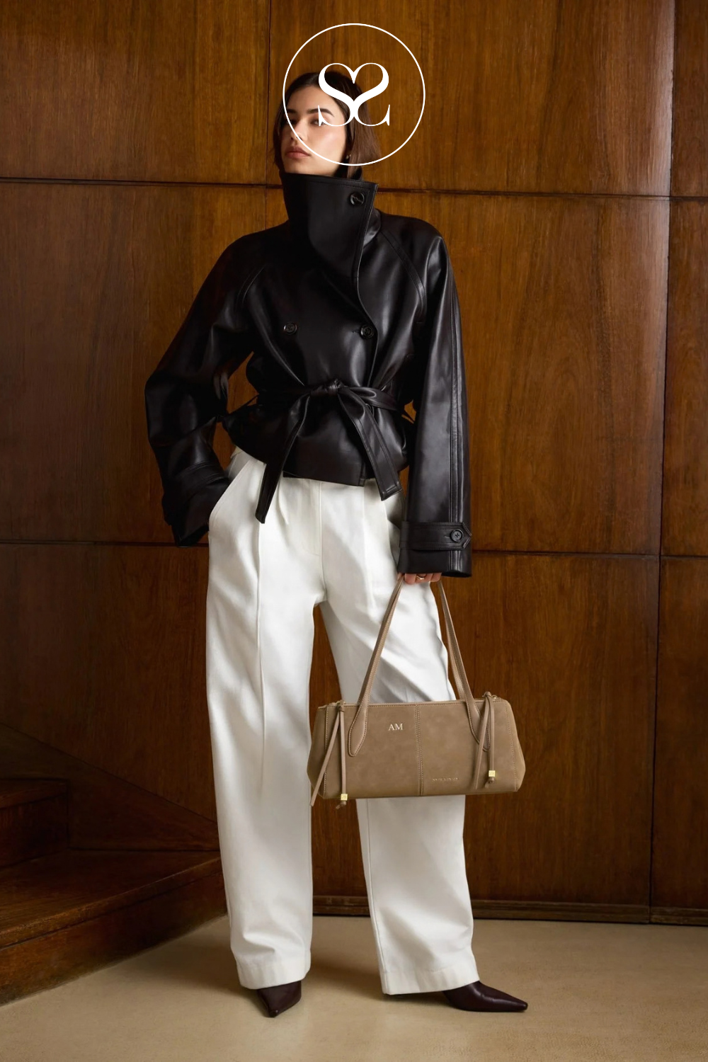 Katie Loxton Taupe Suedette Shoulderbag - Hattie