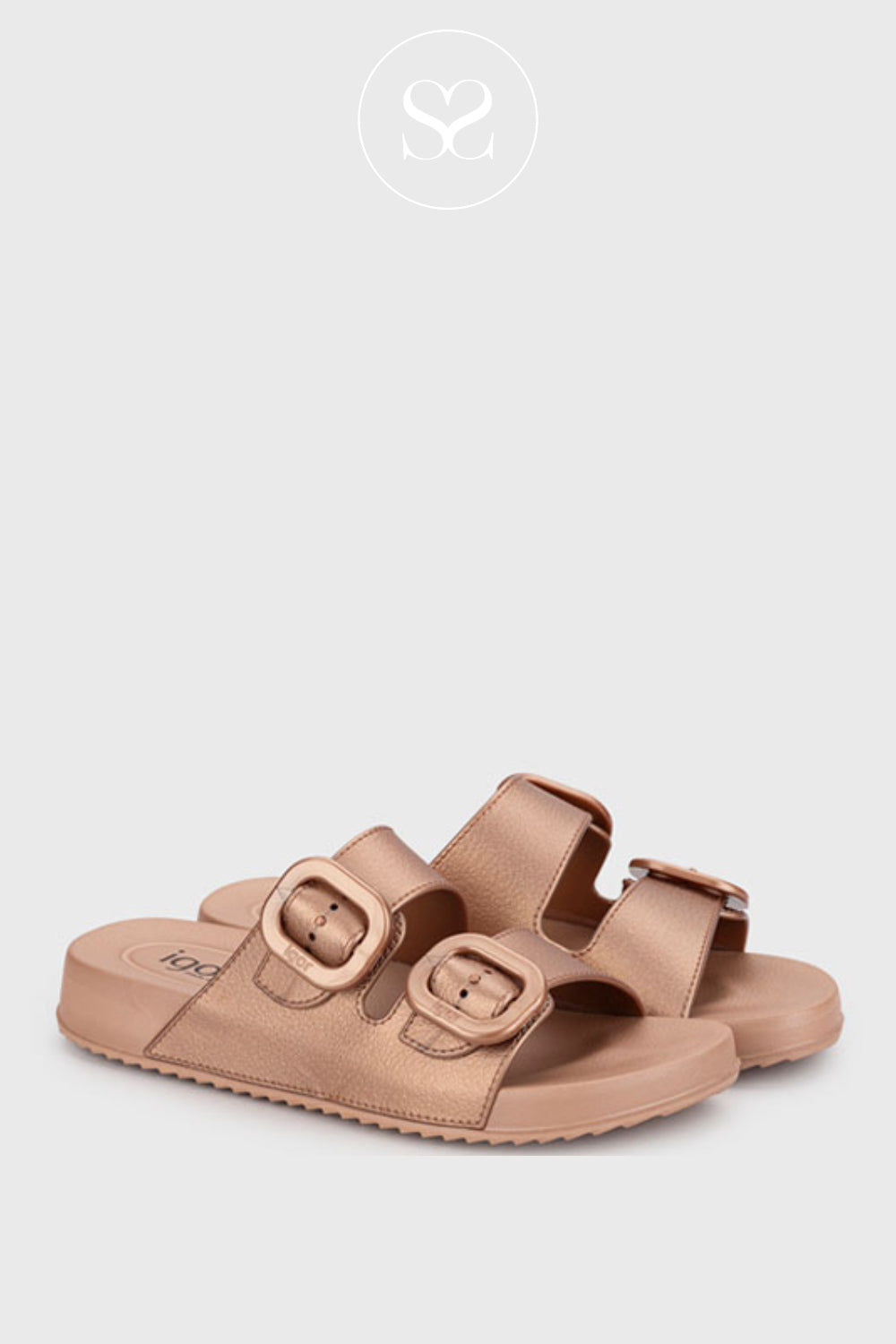 Igor Bronze Chunky Slider Sandals - Habana Brillo Ireland