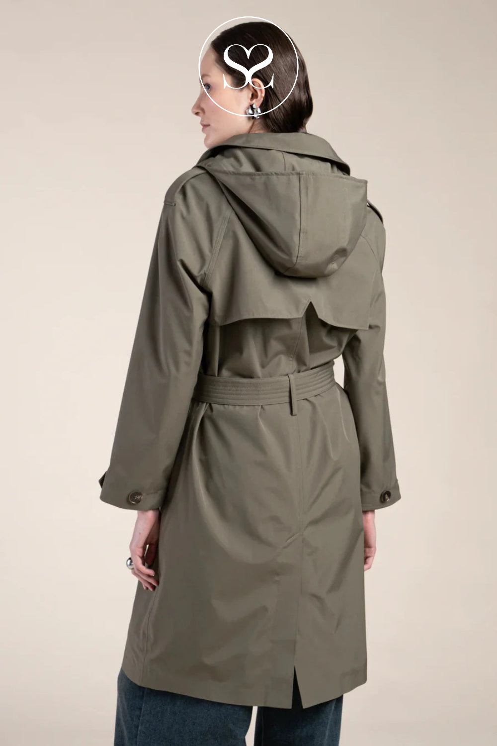 Flotte Khaki Waterproof Hooded Trench Coat -  Montaigne