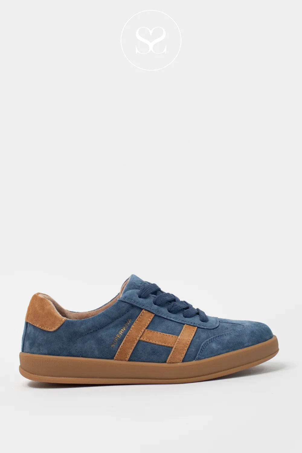 DRILLEYS BLUE & CAMEL LOW PROFILE TRAINERS - SIXTY ONE