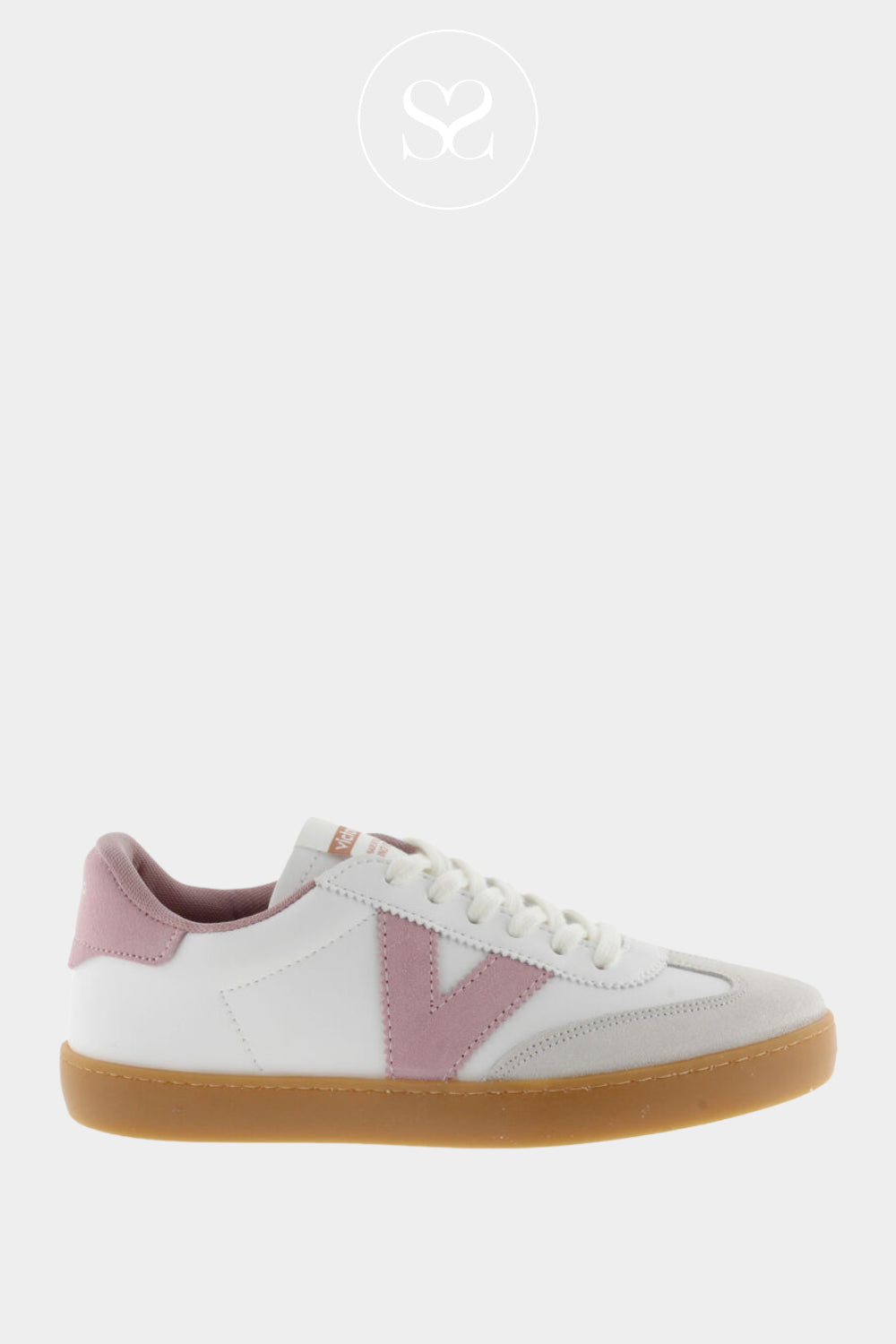 Victoria White & Pink Platform Trainers 1126206