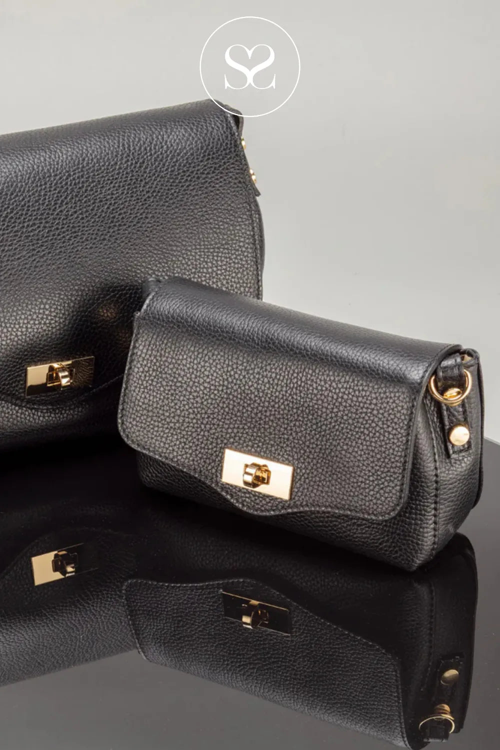 ELIE BEAUMONT - BLACK CROSSBODY BAG - TWIST REGULAR